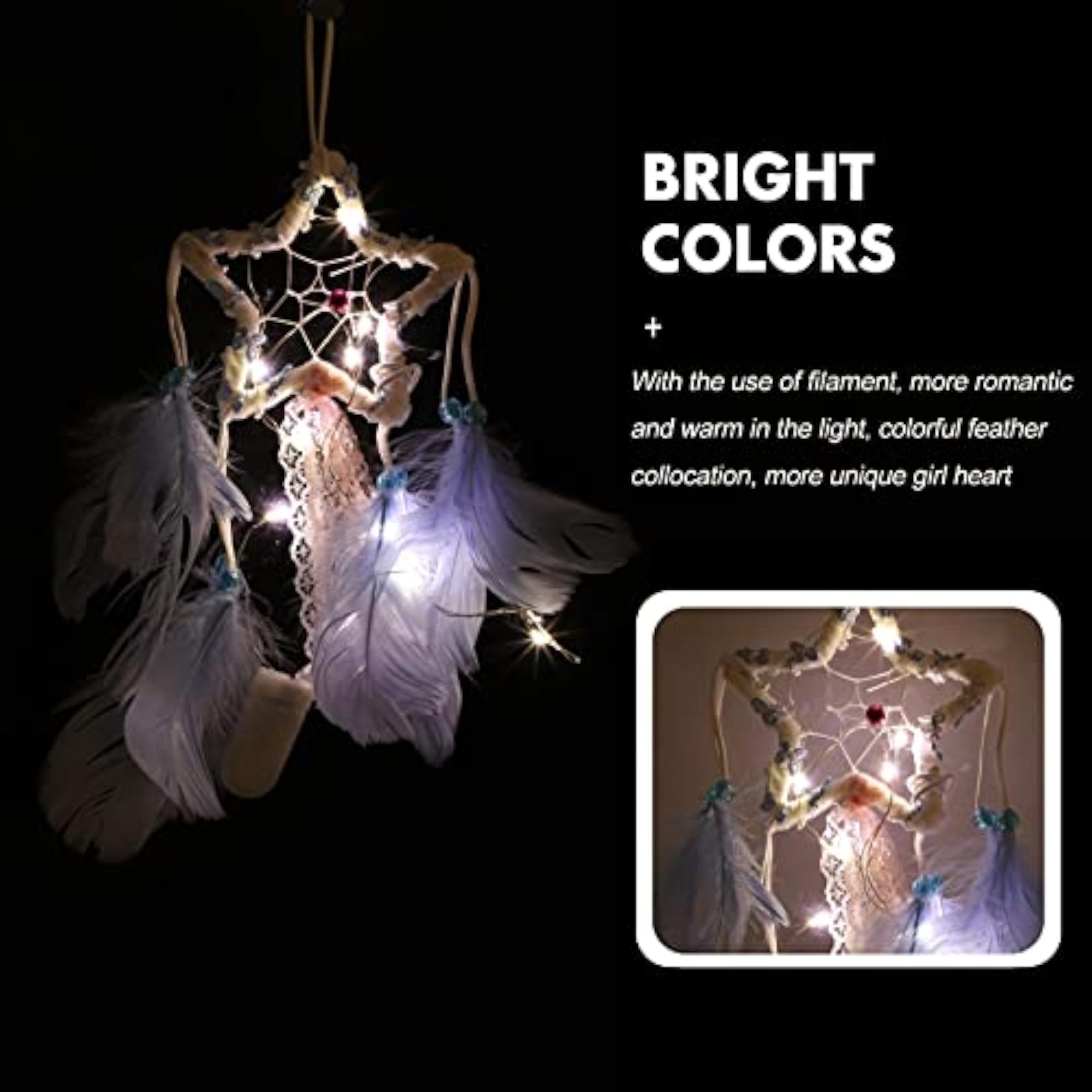 Dream Catcher Handmade LED Light Star Shape