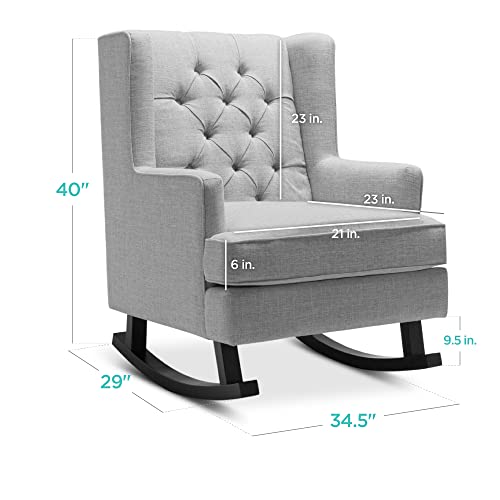Sillón con Muelle Reclinable Tapizado en Gris miniatura 3