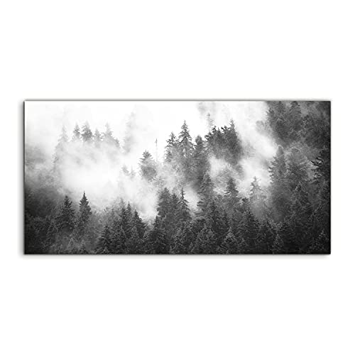 Photo sur verre acrylique de forêt brumeuse avec effet de profondeur 3D pour grand mur