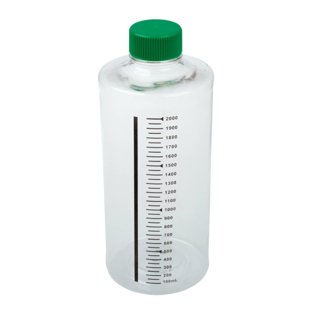 Celltreat 2,000mL Sterile Roller Bottle (Case Of 12) – Non-Treated, Printed Graduations, Non-Vented Cap, For Suspension Culture