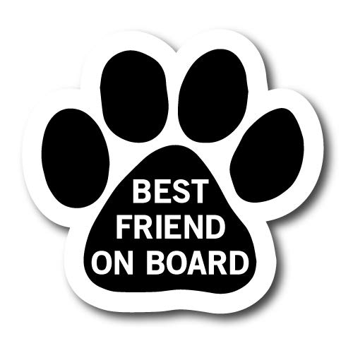 Image of Best Friend on Board Pawprint Car Magnet 5 Inch, Dog Lover Gift