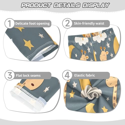 Toddler Girls Leggings Printed Yoga Pants Leggings Giraffe Moon Sun for Kids3