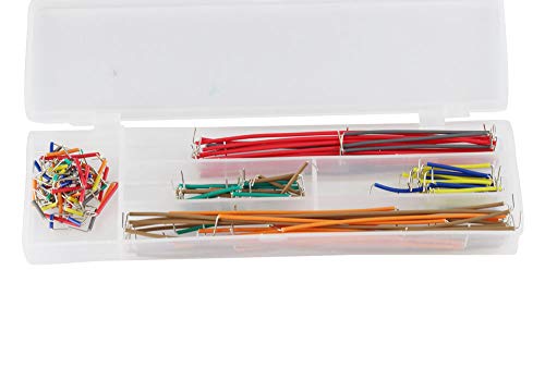 KKHMF 140pcs ジャンプワイヤDIY キットボックスSKS-140 単線タイプ ハンダ付けなし ブレッドボードジャンパーワイヤ ケーブル A