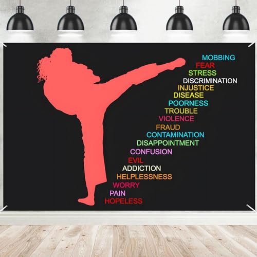 Martial Art Banner Backdrop Women's Rights Sign Banner for Home ...