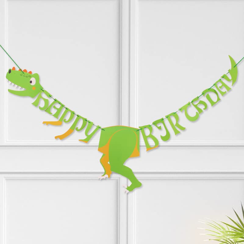 Ghirlada Di Compleanno Dinosauri 1,5m, Banner Feste Per Bambini Con Corda, Verde E A Tema Dino, Decorazione Per Interni Ed Esterni