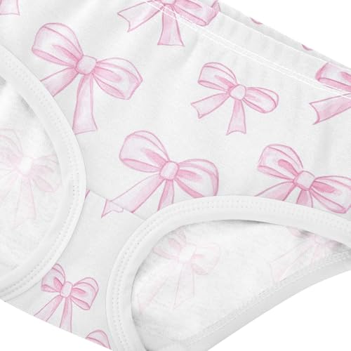 Wusikd Pink Bows 1 Girls' Underwear Cotton Girls Briefs Soft Toddler Underwear 2T4