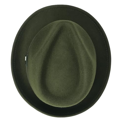 Image of FREEBIRD99 100% Wool Felt Panama Fedora Hat Short Brim Trilby Flat Hat for Men Women