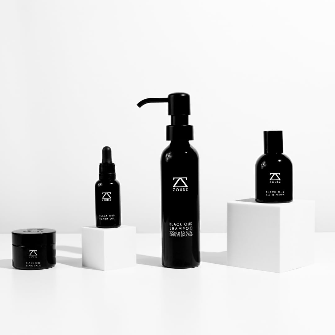 ZOUSZ Bartöl Für Herren, Black Oud Bartöl, 30ml | Mit Natürlichem Avocado-, Argan- & Macadamiaöl Für Einen Weichen, Gepflegten Und Voller Wirkenden Bart