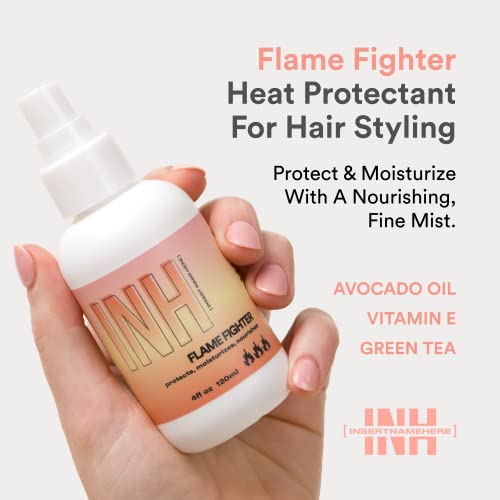 Inh Flame Fighter | Avocado Heat Protectant Spray For Hair With Protein Protection, Acai, And Macadamia Oil, Travel Size Hair Serum Spray For Hair Styling Heat Protection - 4 Fl Oz. #TOP1
