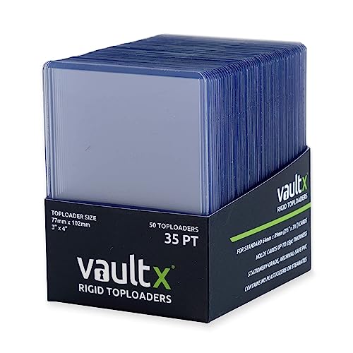 Vault X Toploader 35pt für Trading Cards Premium Extra Dick 3 x 4 Nahtlose Starre Kartenhalter Feste Hüllen Klarsichtschutz für Sammelkartenspiele Sportkarten TCG (50er Pack)