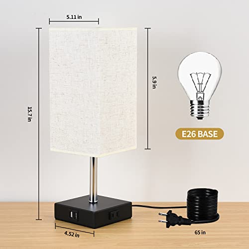 Woderdeng Touch Bedside Lamp For Bedroom - 3-Way Dimmable Table Lamps,Nightstand Lamp With Usb Port And Ac Outlet For Living Room,Dorm,Home Office Reading (Bulbs Included) #TOP4
