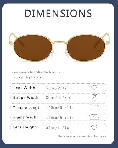Image of Retro Oval Sunglasses for Women Men Trendy Gold Sun Glasses Vintage Metal Frame Shades