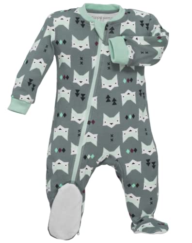 Image of zippyjamz – Zipper Organic Sleeper Footed Onesies Sleeper Baby Pajamas with Inseam Zipper