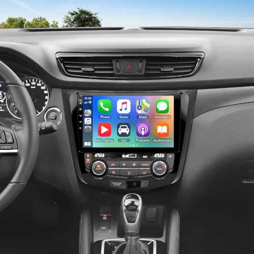 2G+64G Android 14 Car Stereo for 2013-2017 Nissan X-Trail T32 Qashqai J11 with Carplay Wireless Android Auto 10 inch Touch Screen Car Radio with GPS WiFi Bluetooth FM Backup Camera Mirorr Link