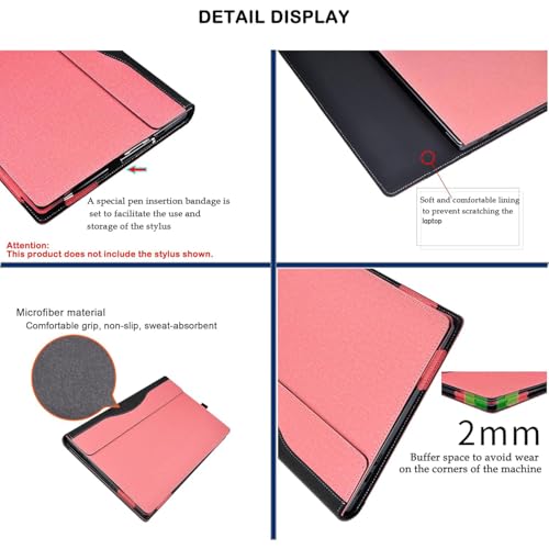 Funda protectora para HP 240 G10 de 14 pulgadas y accesorios rosa de piel 5
