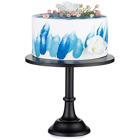 NUPTIO 30cm Schwarz Tortenständer, Einfache Art Metall Runde Hochzeit Veranstaltung Geburtstagsfeier Dessert Cupcake Sockel Display Platte, Cupcake Ständer Tortenständer Cover