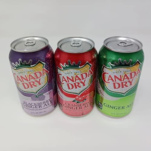 Canada Dry Ginger Ale Original, Blackberry, Cranberry Sparkling Seltzer Water - Variety Pack, 12Oz Can (Pack Of 15, Total Of 180 Oz) #TOP6