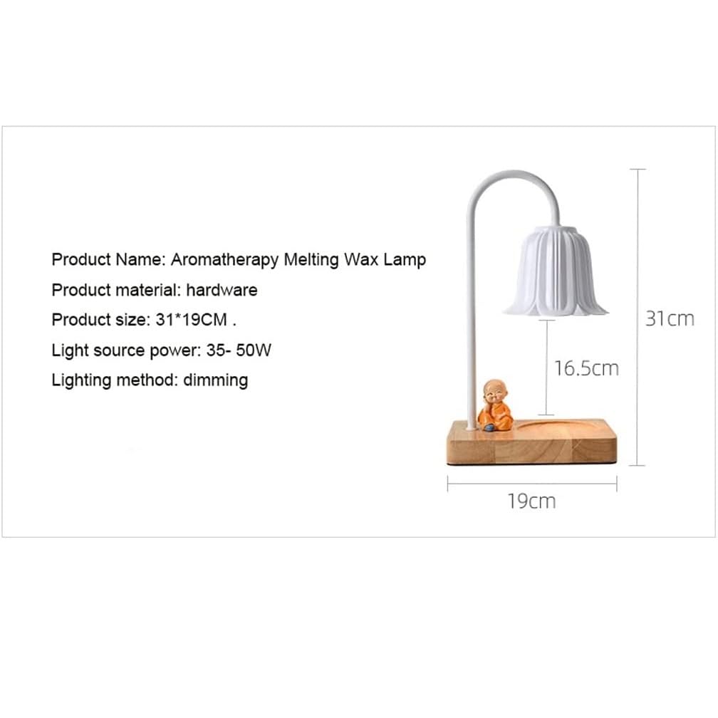 Scaldacandele for aromaterapia a forma di tronco con timer e design a forma di orchidea for bagno, soggiorno e ufficio lampada da scrivania(Wit)