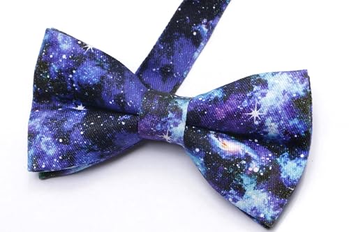 Image of Colorful Fun Pattern Pre-Tied Bow Tie Mens Floral Space Adjustable Bowtie