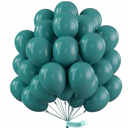 Image of PartyWoo Slate Blue Balloons 50pcs Dusty Blue Boho Neutral Color 12 Inch