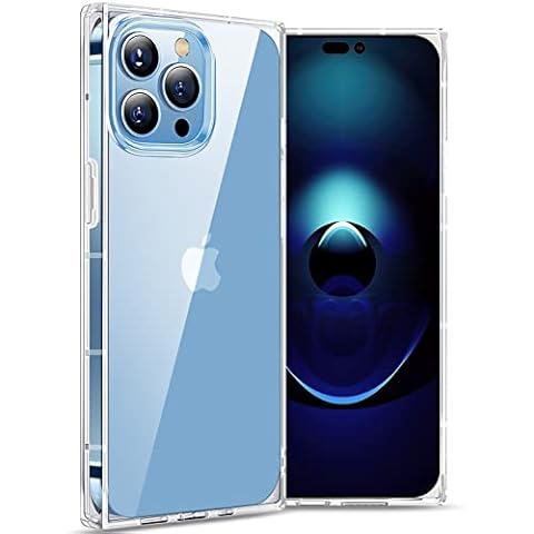 VePret Square Case for iPhone 14 Pro Max, Clear Phone Case with Reinforced Square Shape Corners, Soft TPU Protective Shockproof Cover for iPhone 14 Pro Max 6.7",HD Clear Cover