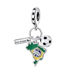 Sports & Fitness Brazilian Football 3 Piece Charm Set
