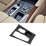 Goodithy Compatible with BMW X5 E70/X6 E71 E72, Center Console Gear Shift Trim Cover, Interior Console Gear Shifter Panel Frame Replacement 2007 2008 2009 51166954947 51169164485 (Model B)