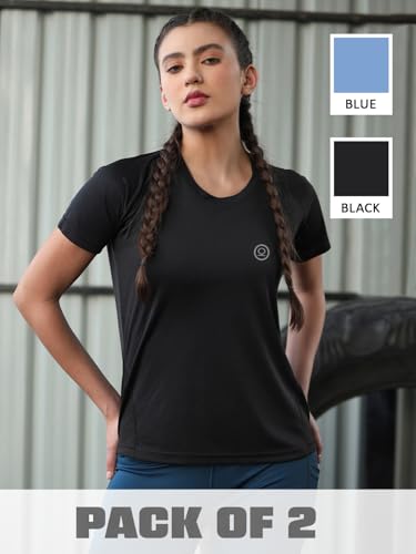 Image of CHKOKKO Gym Tshirt for Women Workout Dry Fit t Shirt Sports Tshirt Lightweight Round Neck Breathable Half Sleeve Activewear Mesh Running Yoga Tops for Woman