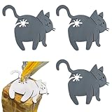 食パン袋 クリップ 猫のお尻 3個入 食品用バッグクリップ パン保存袋 シール留め具 面白い 繰り返し使える 食品保存 キッチン ピクニック 家庭用 業務用 (グレー 3枚) [並行輸入品]