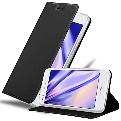 Cadorabo Funda Libro para Huawei Y6 Pro 2017 en Classy Negro - Cubierta Proteccíon con Cierre Magnético, Tarjetero y Función de Suporte - Etui Case Cover Carcasa