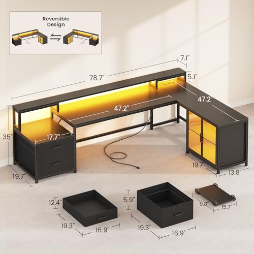 Luxury Gaming Desk with LED Lights