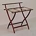 Wooden Mallet WallSaver Luggage Rack, Mahogany, Tan Straps