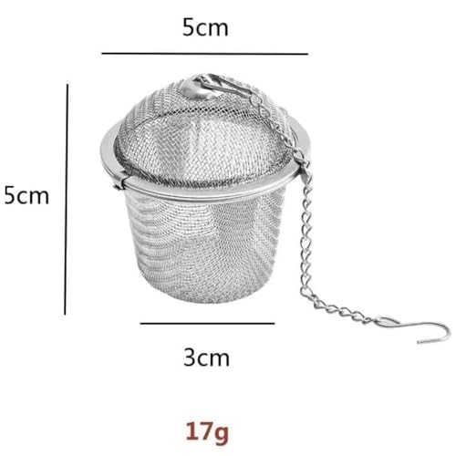 Image of Stainless Steel Tea Infuser for Loose Leaf Brewing | Durable Mesh Strainer With Chain and Hook | Rust-Free Steeper for Herbal, Black Tea Locking Basket (2)
