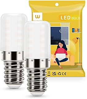 wowatt E14 LED Light Bulb Warm White 3000K, 3.5W E14 LED Fridge Bulb 35W Equivalent, 350LM, 360° Beam Angle, Non Dimmable, for Freezer/Cooker Hood, 2 Pack