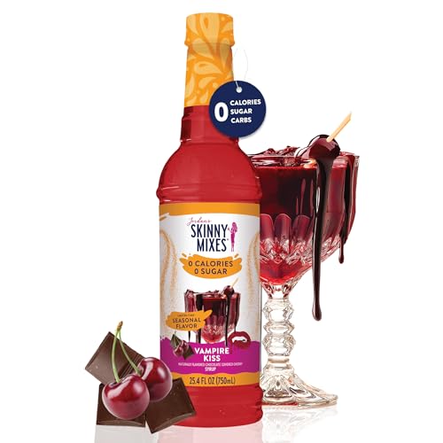 Image of Jordan's Skinny Mixes Sugar Free Coffee Syrup, Holiday Vampire Kiss Coffee Flavoring Syrup, Zero Calorie Drink Mix for Lattes, Baking, Protein Shake, Dairy & Gluten Free, Kosher, 25.4 Fl Oz