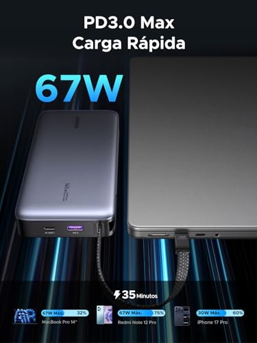 Miniatura 2 de UGREEN Nexode 67W Power Bank 20000mAh Batería Externa Carga Rápida PD 65W