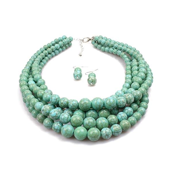 Young & Forever Beaded Necklace with earinging Beads Jewellery Set for Women Girls - Image 6