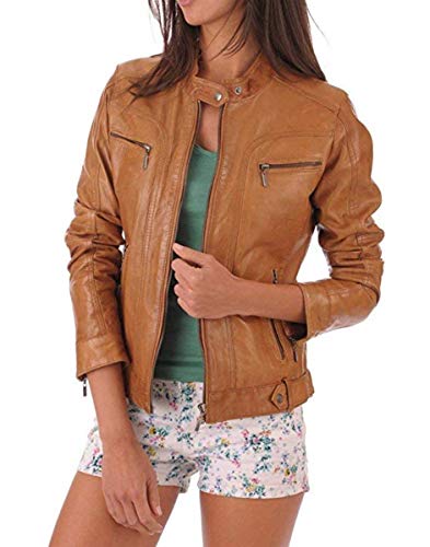brandMe Women's Leather Jacket Pure Lambskin Biker Bomber Leather Jacket