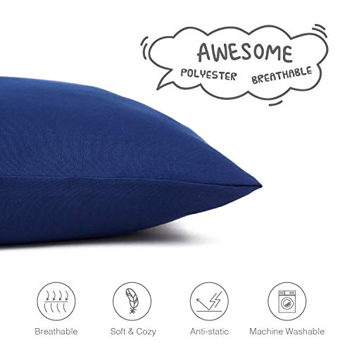 Image of EXQ Home Toddler Pillowcases 13x18 Travel Pillow Case Set of 2, Small Pillow Case Fits Baby Pillow Sized 12x16, 13x18, Kids Pillowcases 2 Pack Machine Washable with Envelope Closure(Navy)