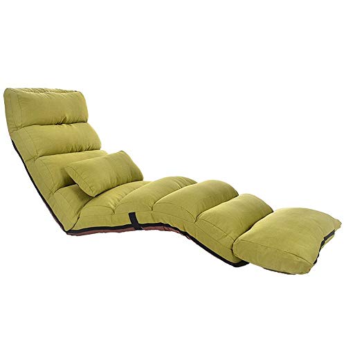 YUPING K-Q Tapis De Sol De Balcon De Maison De Fauteuil Multi-Positions Tissu en Coton Et Lin Confortable Et Respirant (Color : Green, Size : Lengthened)