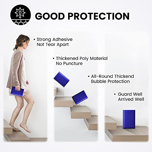 Image of Fuxury Bubble Mailers 4x8 inch 200 Pack Waterproof Padded Envelopes Self Seal Bubble Envelopes Padded Mailers for Small Business Envelope Mailers Usable Size 4x7 Royal Blue