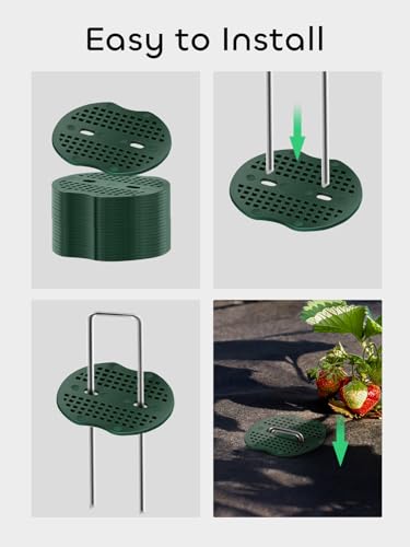 image for GROWNEER 6 inch 100 Pack Galvanized Landscape Staples 11 Gauge Garden 