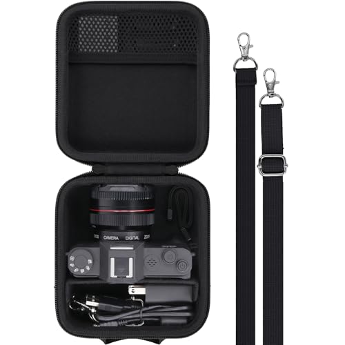 Funda rígida para cámara 4K con correa y asa negra miniatura 1