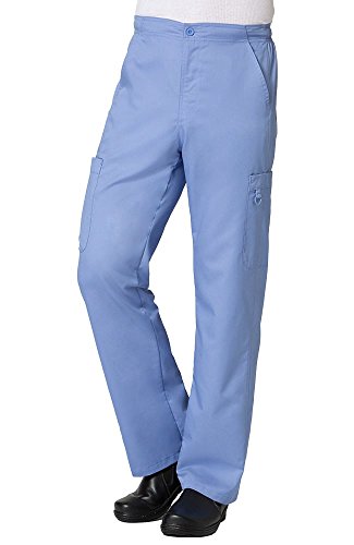 Maevn EON Men's Half Elastic 8-Pocket Cargo Scrub Pants (Large, Ceil Blue)