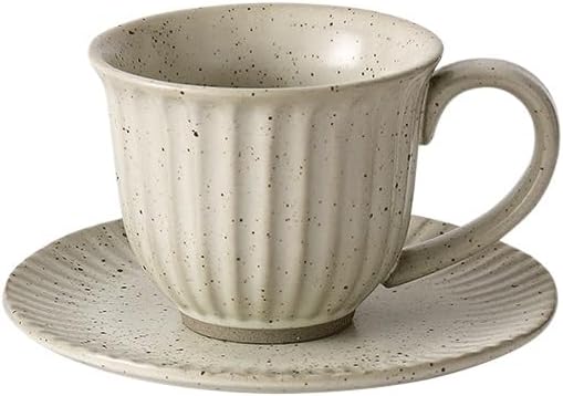 Striped Coffee Cup Saucer Ceramic Set Cups for Tea Afternoon Saucers Home Use