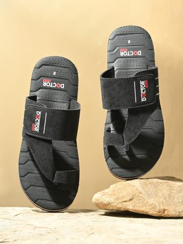 Image of Doctor Walk Men's Ortho Comfort Toe-Ring Slippers | Lightweight Non-Slip Cushioned Daily Wear Casual Sandals & Chappal for Men Extra Soft