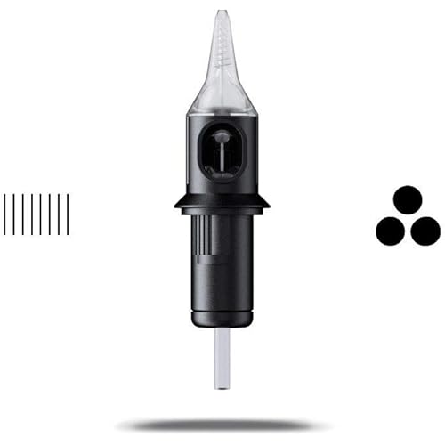 Cheyenne Capillary Tattoo Cartridge Needles, Disposable, Professional Tattooing Supplies, Box of 20 Pcs, # 10 (0.30mm) 3 Bugpin Round Liner Super Long Taper (5.5 mm)