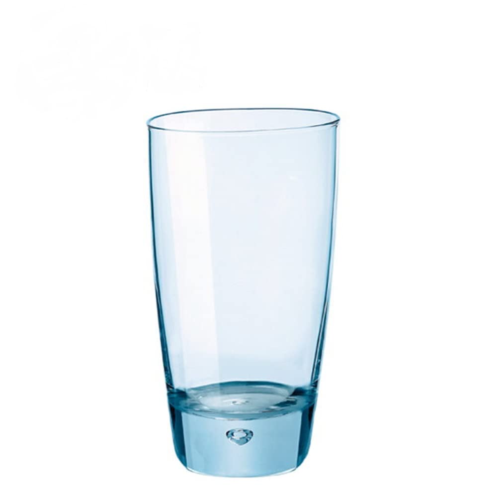 Bormioli Rocco Luna Pub Beer Glasses 450 ML Set of 3 | Blue Glasses with Designer HI Ball Bottom | Beer , Shakes & Water Glass Tumblers