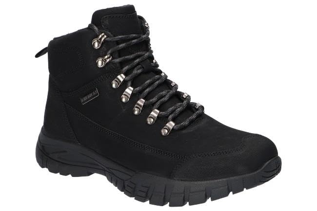 CY123 OCIEPLANE TRAPERY TREKKINGI BUTY ZIMOWE SKÓRZANE MĘSKIE BK 44