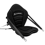 Standard Padded Kayak Canoe Seat Adjustable Backrest with 4 Straps Durable Sit-On-Top Cushion for Kayaking, Rafting & Fishing